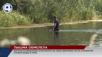 В Камышлове стремительно мелеет река Пышма В Камышлове стремительно мелеет река Пышма