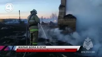 Сухая трава стала причиной крупного пожара в селе Бызово Сухая трава стала причиной крупного пожара в селе Бызово