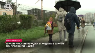 Школьники вынуждены ходить в школу по проезжей части Школьники вынуждены ходить в школу по проезжей части