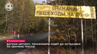 Догони автобус: пенсионеры ходят до остановки по обочине трассы Догони автобус: пенсионеры ходят до остановки по обочине трассы