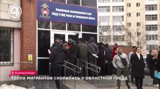 Толпа мигрантов скопилась у областной ГИБДД Толпа мигрантов скопилась у областной ГИБДД