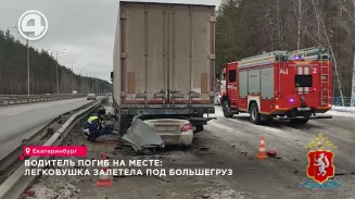Водитель погиб на месте: легковушка залетела под большегруз Водитель погиб на месте: легковушка залетела под большегруз