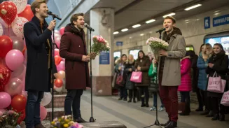 Вокалисты поздравили пассажирок Южного автовокзала с 8 марта Вокалисты поздравили пассажирок Южного автовокзала с 8 марта