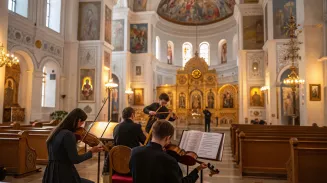 В храме Архангела Михаила музыканты исполнили главную христианскую молитву В храме Архангела Михаила музыканты исполнили главную христианскую молитву