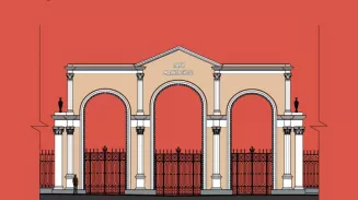 Парк Маяковского восстановит исторический вход с двухцветной аркой Парк Маяковского восстановит исторический вход с двухцветной аркой