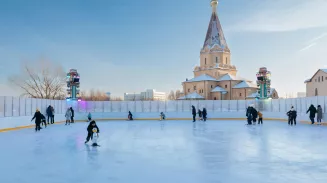 Хоккеисты делят двор с футболистами Хоккеисты делят двор с футболистами