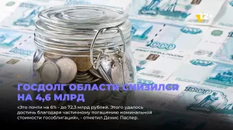 Госдолг области снизился на 4,6 млрд Госдолг области снизился на 4,6 млрд